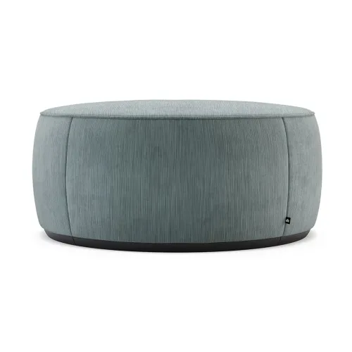 Rachel Pouf Clarence BS 32 fabric with Black Ash base