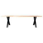 achille oak dining table x base black