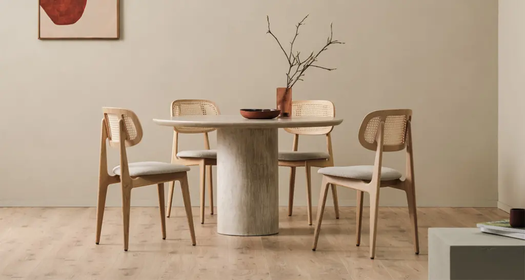 titus dining chair upholstered is a contemporary oak dining chair with upholstered seat and  is suitable for hospitality and contract spaces.